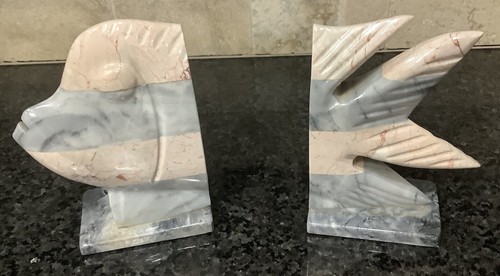 Pair marble stone fish - pair,
