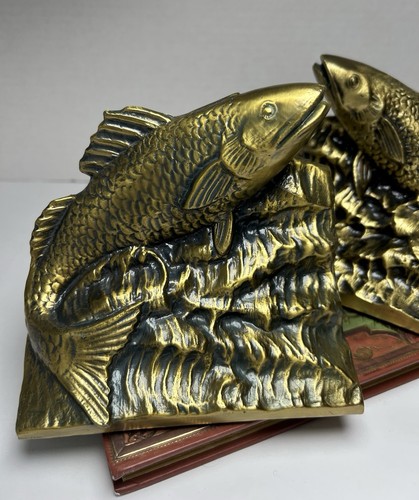 Mcm bronze koi - bookends,